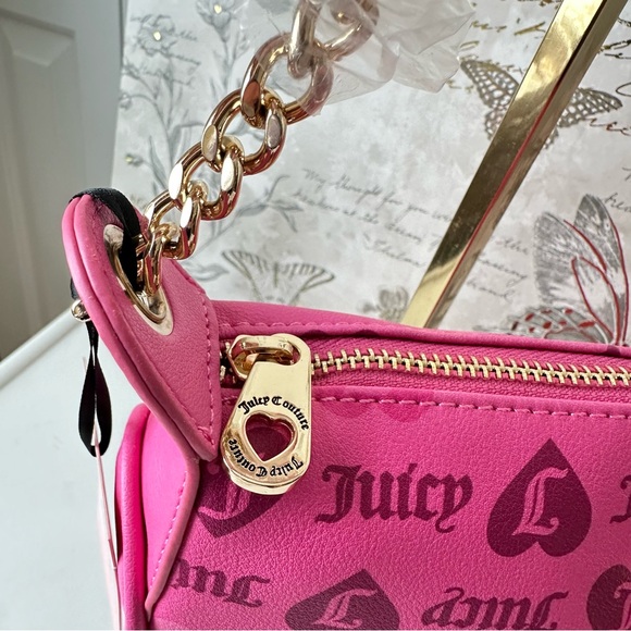 NWT Juicy Couture Girls Just Want to Have Fun Juicy Pink Shoulder Bag - Picture 6 of 11